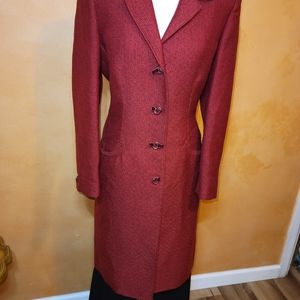 ANNE KLEIN Long   Burnt Red Trench Coat in a size 12.